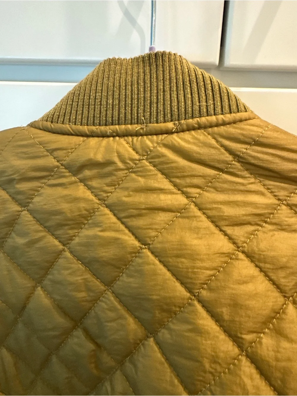 Free People Quilted Olive Green Bomber Jacket